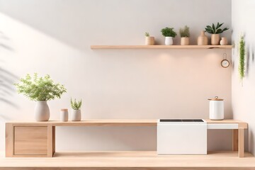 view of room plants placed on kitchen shelf giving concept of modern kitchen ai generated 