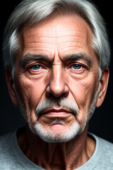 Portrait of a old man. High detailed old man illustration.