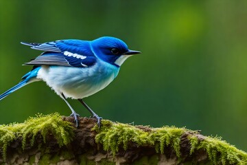 Obraz premium stunning close-up view of a beautiful small bird sitting on a branch of tree in the garden ai generated 