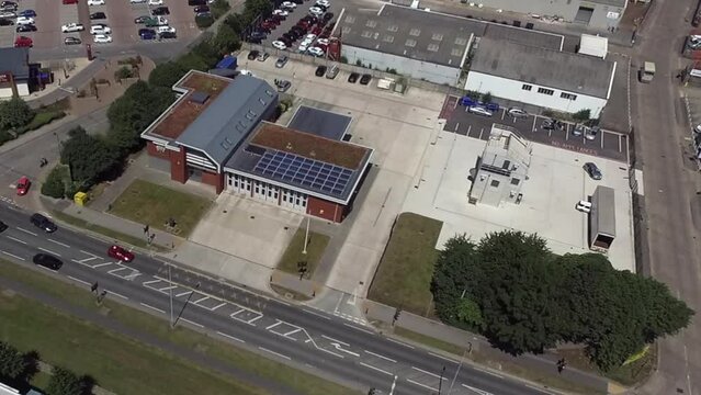 aerial view of north  Hull  fire station. Clough road, Kingston upon Hull