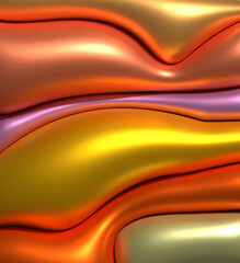 Abstract background with inflated stripes, 3D rendering illustration