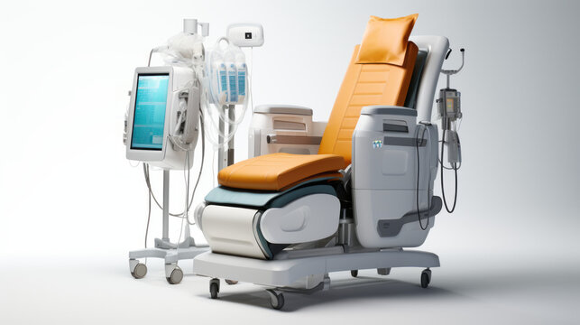 Portable dialysis machine isolated on white background