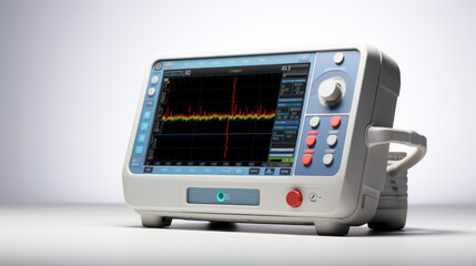 Fototapeta premium Portable ECG monitor isolated on white background