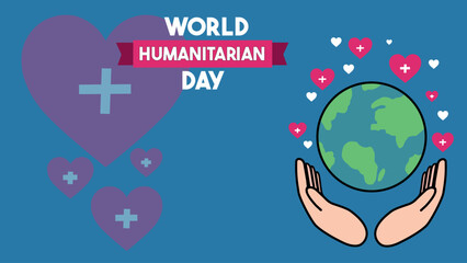 World Humanitarian Day backgound with Copy Space vector. Suitable Place On Content with the theme.