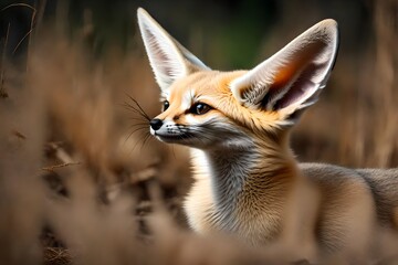 close up of a red fox in the wild ai generated