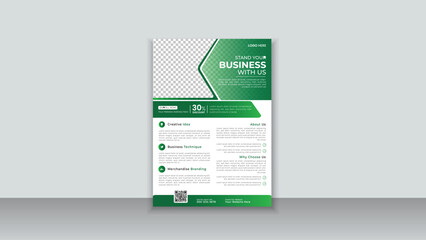 Business flyer design, business flyer template, geometric flyer design