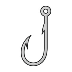 Fish hook vector icon.Cartoon vector icon isolated on white background fish hook.