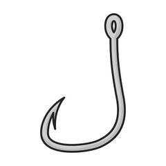 Fish hook vector icon.Cartoon vector icon isolated on white background fish hook.