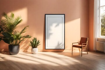 modern living room with sofa and mock-up in back ground ai generated 
