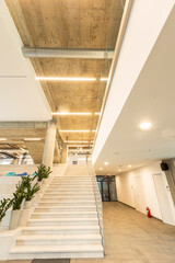 Interior of big office space hallway