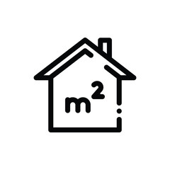 Square Meter - Real Estate related icon - Thin Line, Outline EPS Vector 
