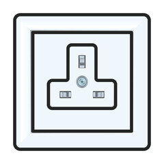 Socket of switch vector icon.Color vector icon isolated on white background socket of switch.