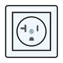 Socket of switch vector icon.Color vector icon isolated on white background socket of switch.