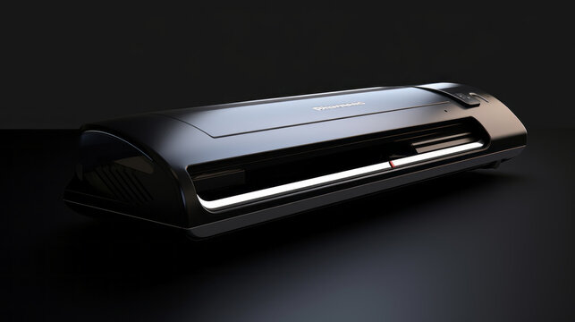 Portable scanner isolated on black background