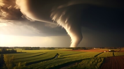Obraz na płótnie Canvas Tanz der Naturgewalt: Tornado am Horizont