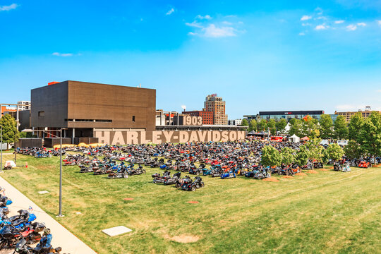 MILWAUKEE, WISCONSIN /UNITED STATES OF AMERICA - JULY 13, 2023: HD Homecoming - A celebration of the brand's 120th anniversary at the Harley-Davidson Museum.