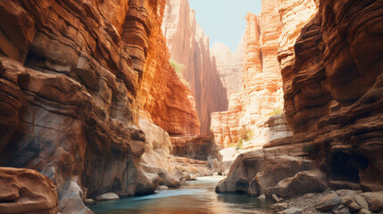 Scenic view of colorful canyon walls