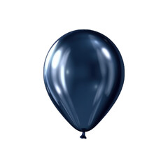 Dark blue metallic balloon isolated on transparent background. Generative ai