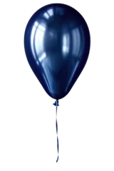 Schilderijen op glas Dark blue metallic balloon isolated on transparent background. Generative ai © Achira22