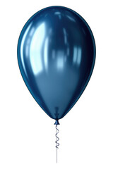 Dark blue metallic balloon isolated on transparent background. Generative ai