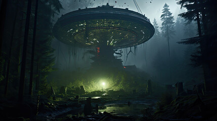 illustration of a SciFi game scenario - radio telescope.