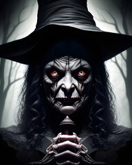 scary halloween witch