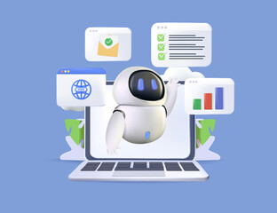 3D Business digitalization abstract concept vector illustration set. 3D digital transformation, office wellbeing, digital overload, paperless workflow, social media time tracking app abstract metaphor