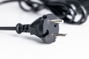 Electric plug close-up, European type plug 220 volt