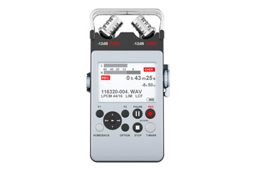 Digital voice recorder, 3D rendering isolated on transparent background