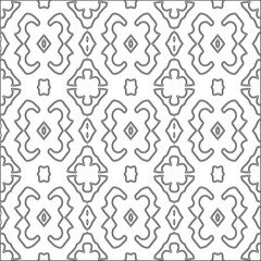 Abstract background with figures from lines. black and white pattern for web page, textures, card, poster, fabric, textile. Monochrome graphic repeating design.