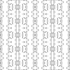 Abstract background with figures from lines. black and white pattern for web page, textures, card, poster, fabric, textile. Monochrome graphic repeating design.