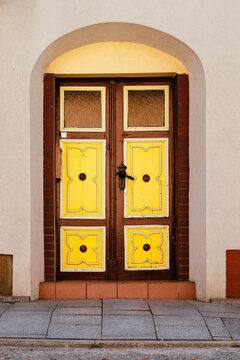 Ornate colored door
