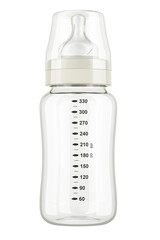 Empty baby bottle, 3D rendering isolated on transparent background - 634477793