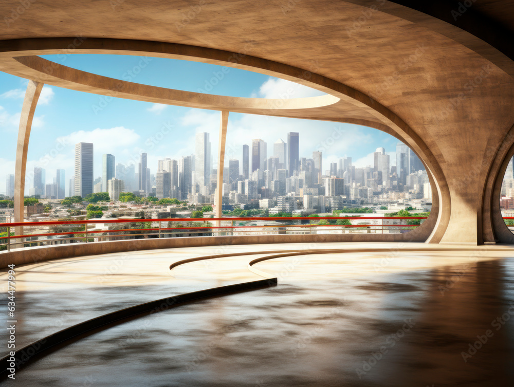 Poster Modern architecture and cityscape. Generative AI