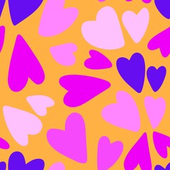Valentines hearts seamless cartoon love pattern for wrapping paper and fabrics and kids clothes print and festive