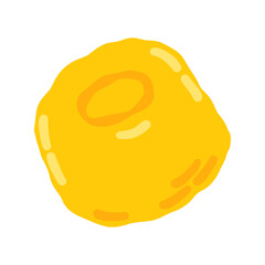 Yellow bead for a bracelet 00s, 2000s. Hand drawn flat cartoon element. Vector illustration