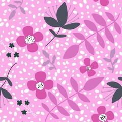 Fototapeta premium Floral summer seamless flower pattern for fabrics and linens and wrapping paper and kids clothes print and fashion