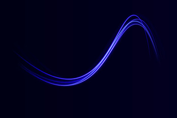 Radial color spirals. Acceleration speed motion on night road.