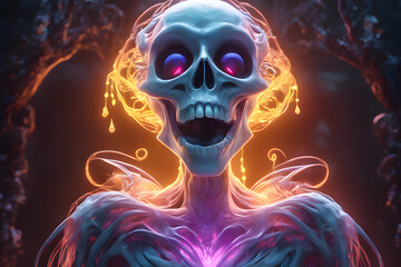 Halloween ghost concept. Generative AI