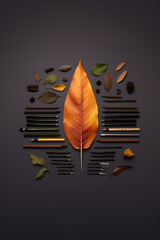 Flat lay of autumn leaves 