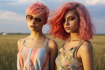 LGBT teenagers with colorful hair