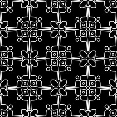 White background with black pattern. Seamless texture for fashion, textile design,  on wall paper, wrapping paper, fabrics and home decor. Simple repeat pattern.