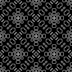 White background with black pattern. Seamless texture for fashion, textile design,  on wall paper, wrapping paper, fabrics and home decor. Simple repeat pattern.