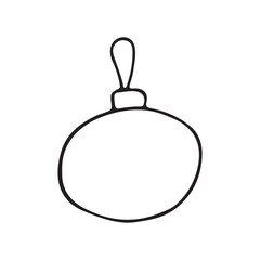 blue Xmas ornaments Glass ball. oblong Christmas tree decoration. vector illustration