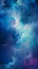 Fototapeta na wymiar Gradient cyan magical abstract cloudscape hd phone wallpaper, ai generated