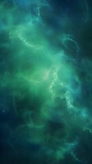 Gradient green mystical galaxy abstract clouds hd phone wallpaper, ai generated