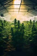 Cannabis plants in a greenhouse | Generative AI
