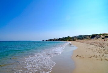 beautiful coastline at the Punta Paloma beach near Valdevaqueros, Tarifa, Andalusia, province of Cádiz, Spain