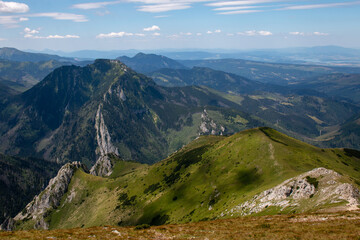 The ridge hiking trail near Krzesanica peak, Zakopane, Polish Tatry, Poland