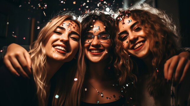friends having fun at a New Year party